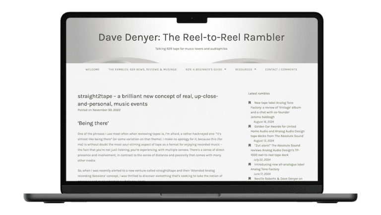 mockup of straight2tape blog feature on Reel-To-Reel Rambler